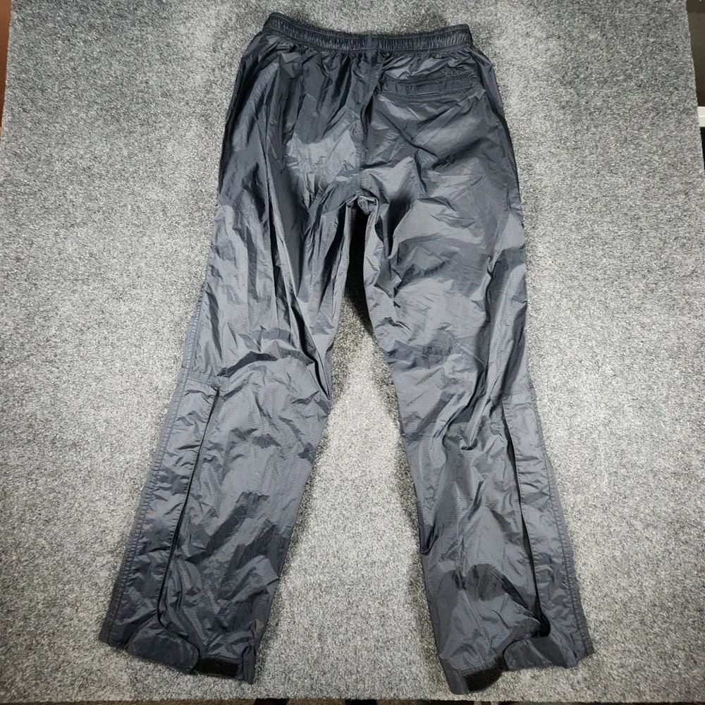 LL Bean Nylon Waterproof Rain Pants Mens Small Regular Black Ripstop  268268